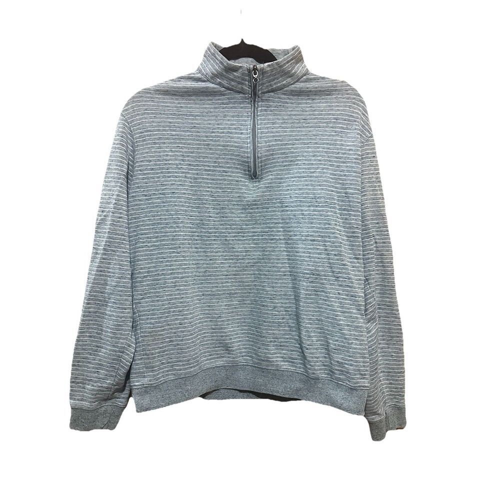 Johnnie O Skiles Sweater Mens Blue Gray 1/4 Zip Performance Pullover Golf Medium